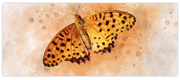 Tablou - Fluture portocaliu, aquarelă (120x50 cm)