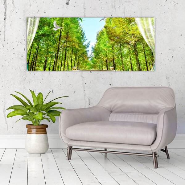 Tablou - Privire spre pădure (120x50 cm)