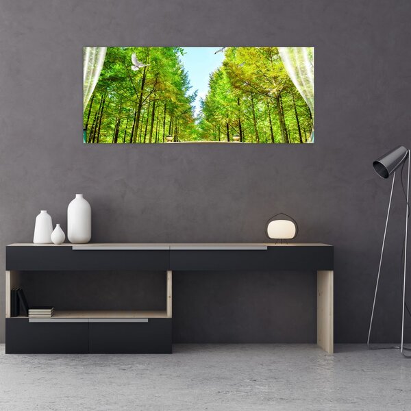 Tablou - Privire spre pădure (120x50 cm)