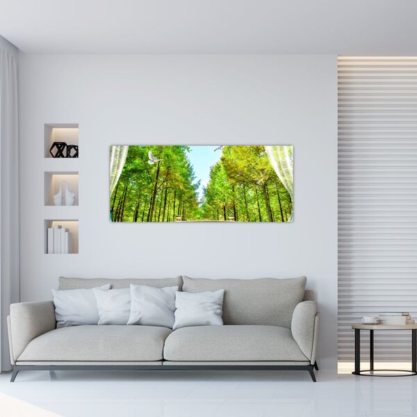 Tablou - Privire spre pădure (120x50 cm)