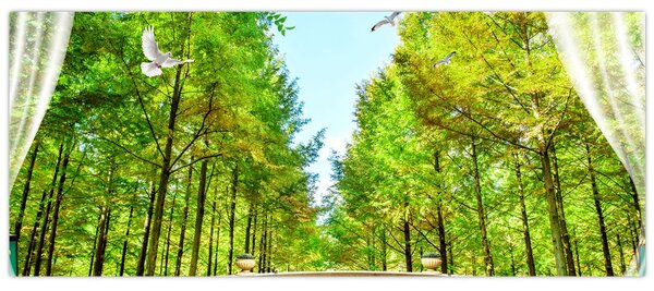 Tablou - Privire spre pădure (120x50 cm)