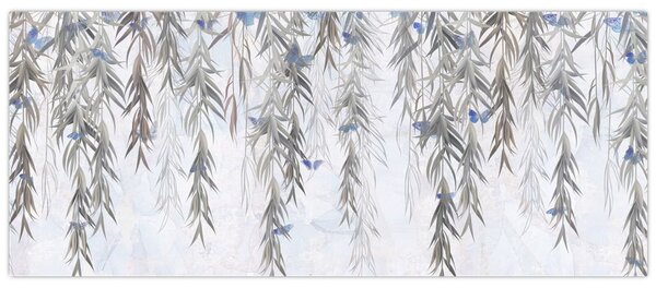 Tablou - Crenguțe de salcie cu fluturi (120x50 cm)