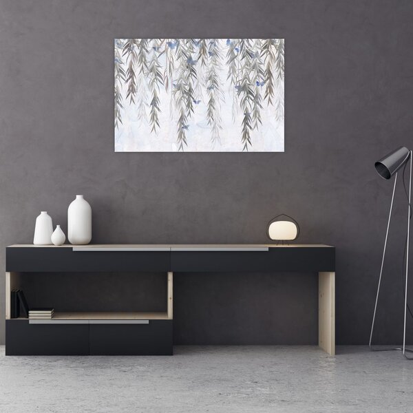 Tablou - Crenguțe de salcie cu fluturi (90x60 cm)