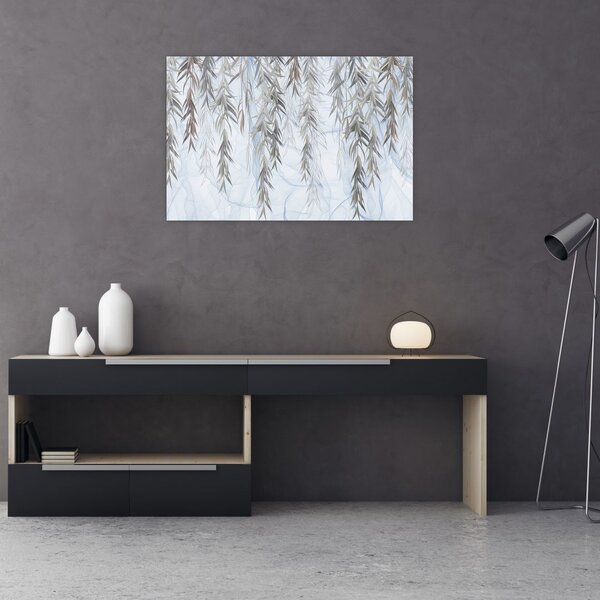 Tablou - Crenguțe de salcie fundal albastru (90x60 cm)