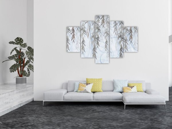 Tablou - Crenguțe de salcie fundal albastru (150x105 cm)
