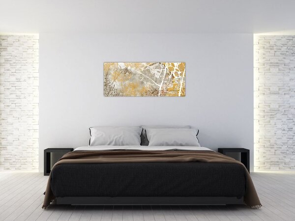 Tablou - Vintage perete cu flori (120x50 cm)