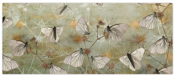 Tablou - Vintege fluturi (120x50 cm)