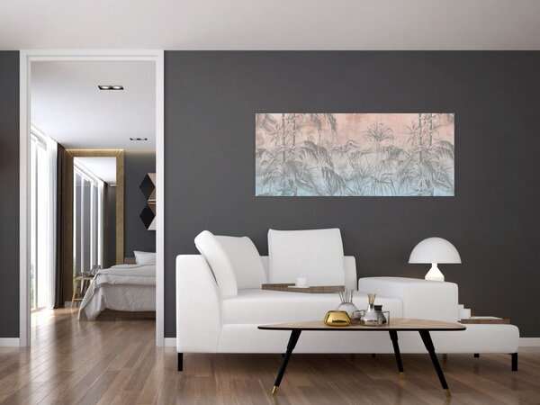 Tablou - Plante tropicale pe perete (120x50 cm)