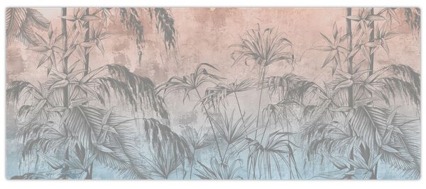 Tablou - Plante tropicale pe perete (120x50 cm)