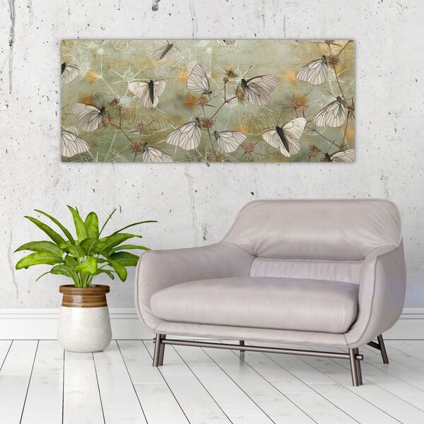 Tablou - Vintege fluturi (120x50 cm)