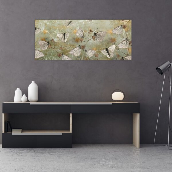 Tablou - Vintege fluturi (120x50 cm)