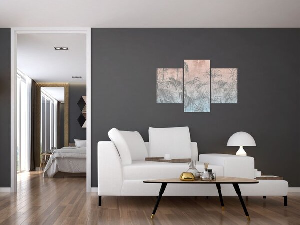 Tablou - Plante tropicale pe perete (90x60 cm)