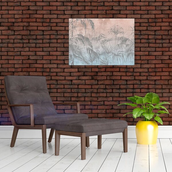 Tablou - Plante tropicale pe perete (70x50 cm)