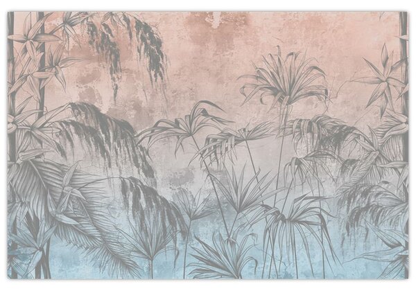 Tablou - Plante tropicale pe perete (90x60 cm)