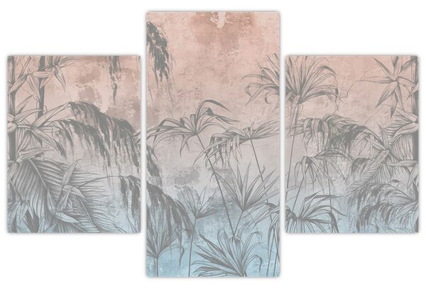 Tablou - Plante tropicale pe perete (90x60 cm)
