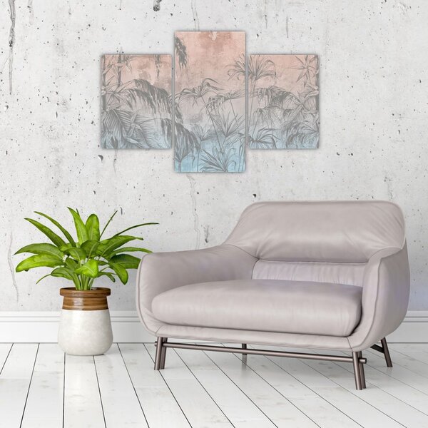 Tablou - Plante tropicale pe perete (90x60 cm)