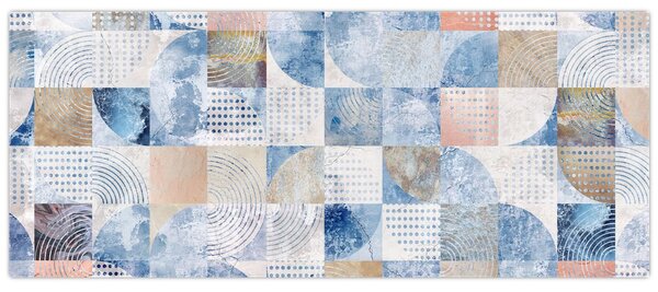 Tablou - figuri geometrice pe perete (120x50 cm)