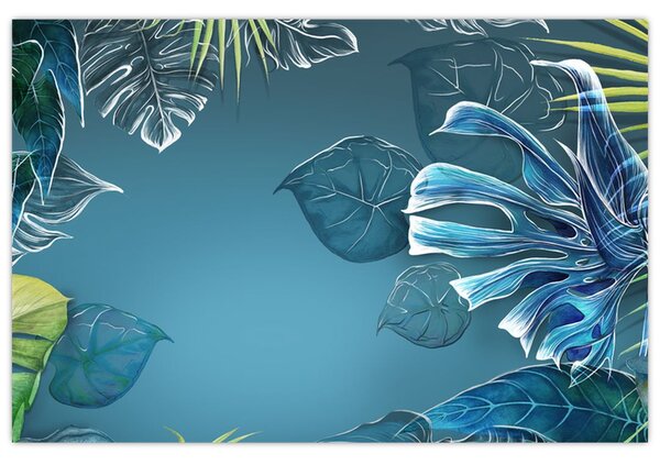 Tablou - Frunzele plantelor tropicale (90x60 cm)