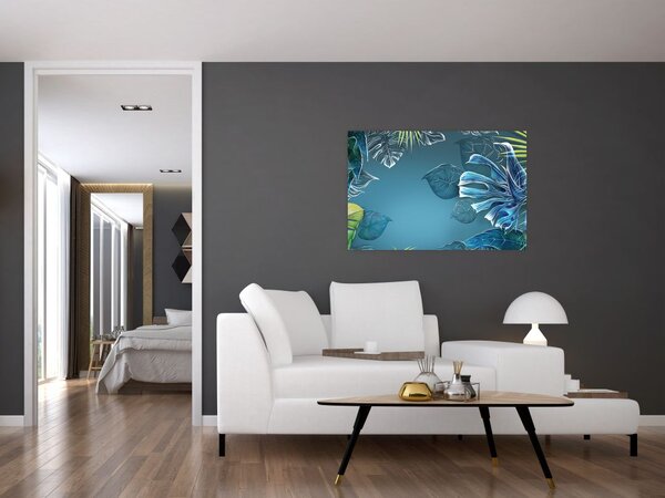 Tablou - Frunzele plantelor tropicale (90x60 cm)