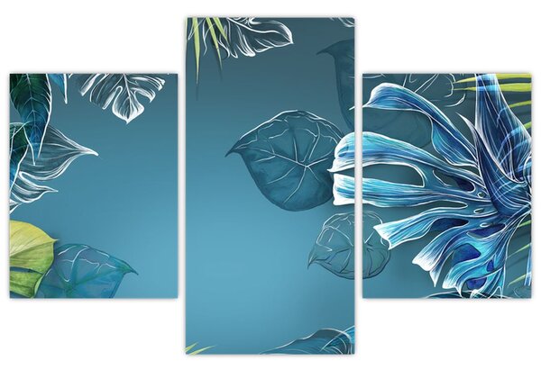 Tablou - Frunzele plantelor tropicale (90x60 cm)