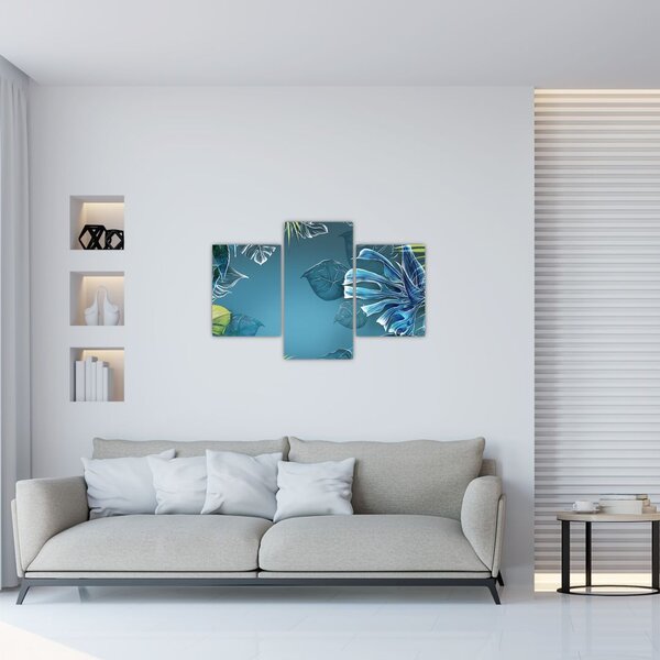 Tablou - Frunzele plantelor tropicale (90x60 cm)
