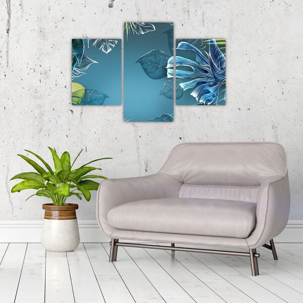 Tablou - Frunzele plantelor tropicale (90x60 cm)