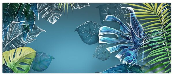 Tablou - Frunzele plantelor tropicale (120x50 cm)