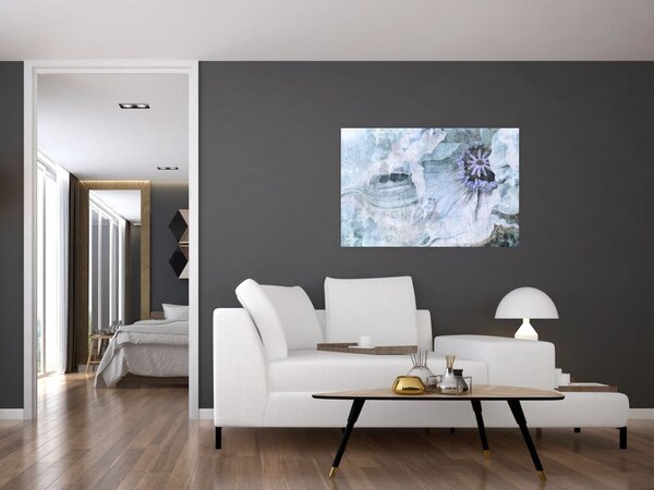 Tablou - Frescă florală pe un perete de cărămidă (90x60 cm)