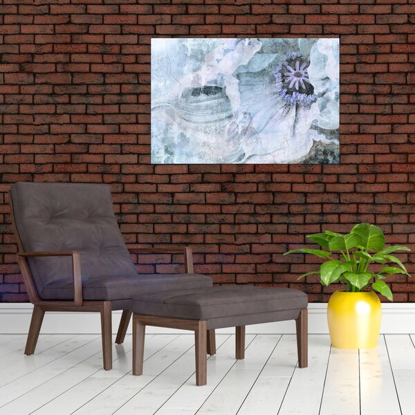 Tablou - Frescă florală pe un perete de cărămidă (90x60 cm)