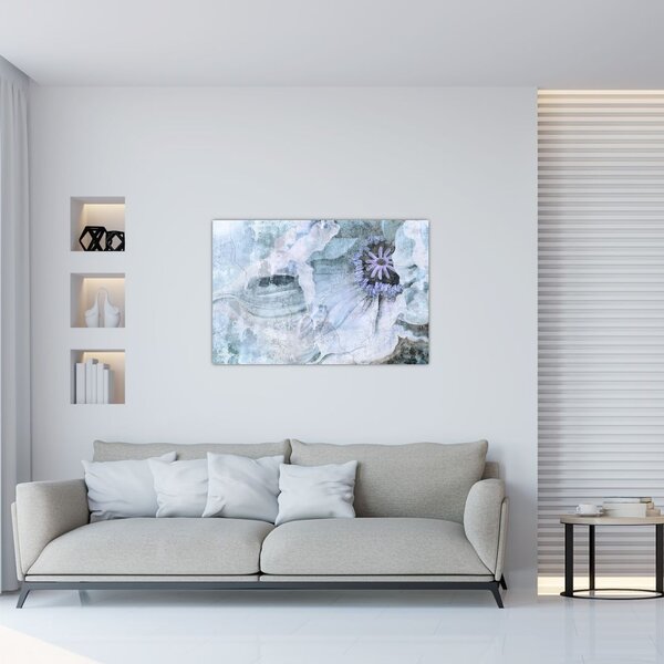 Tablou - Frescă florală pe un perete de cărămidă (90x60 cm)