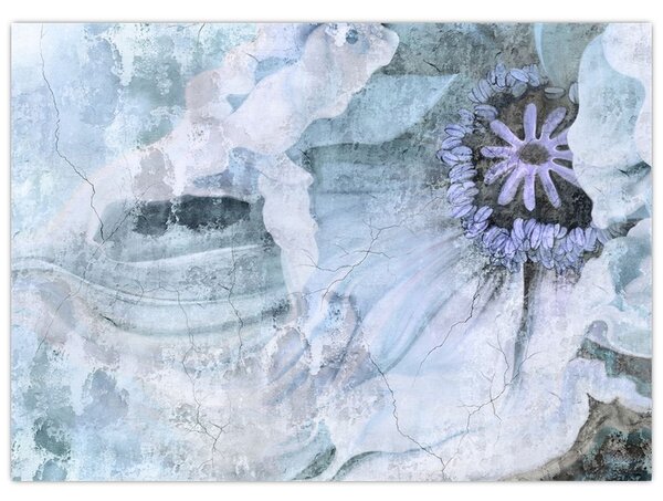 Tablou - Frescă florală pe un perete de cărămidă (70x50 cm)