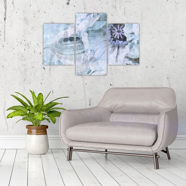 Tablou - Frescă florală pe un perete de cărămidă (90x60 cm)