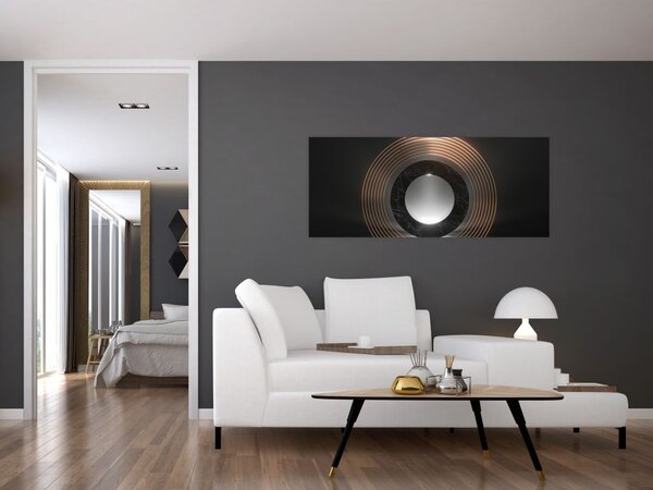 Tablou - Abstracție, luna peste apă (120x50 cm)
