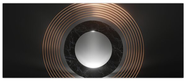 Tablou - Abstracție, luna peste apă (120x50 cm)