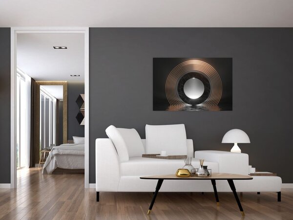 Tablou - Abstracție, luna peste apă (90x60 cm)