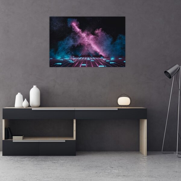 Tablou - Fum roz-albastru (90x60 cm)