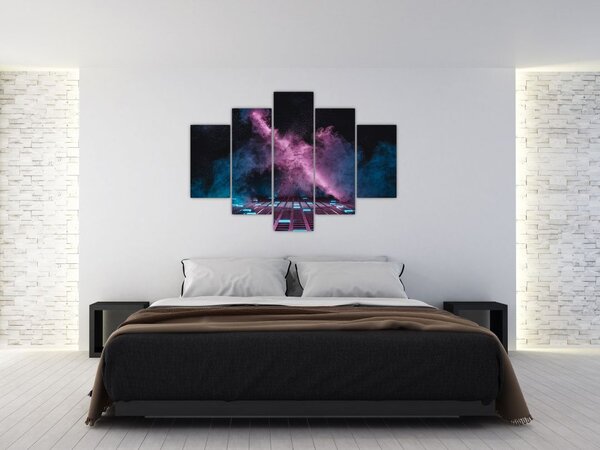 Tablou - Fum roz-albastru (150x105 cm)