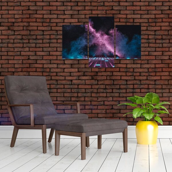 Tablou - Fum roz-albastru (90x60 cm)