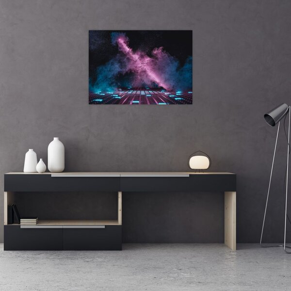 Tablou - Fum roz-albastru (70x50 cm)