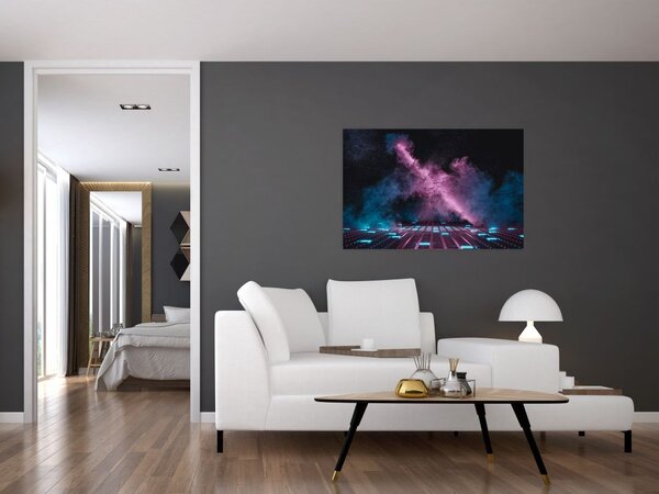 Tablou - Fum roz-albastru (90x60 cm)