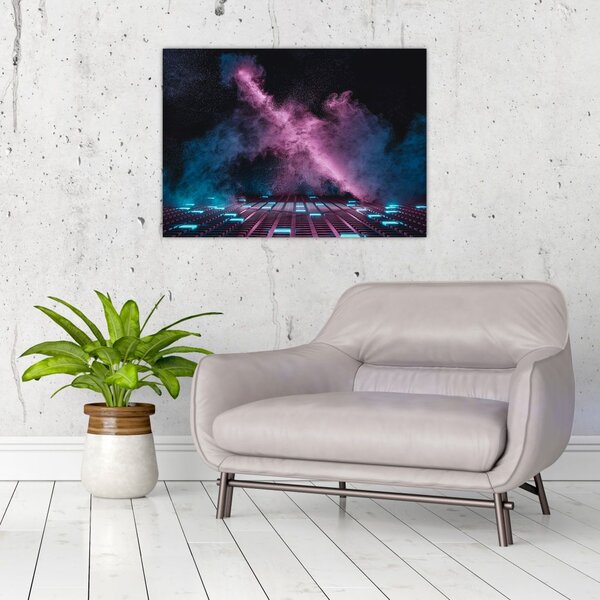 Tablou - Fum roz-albastru (70x50 cm)