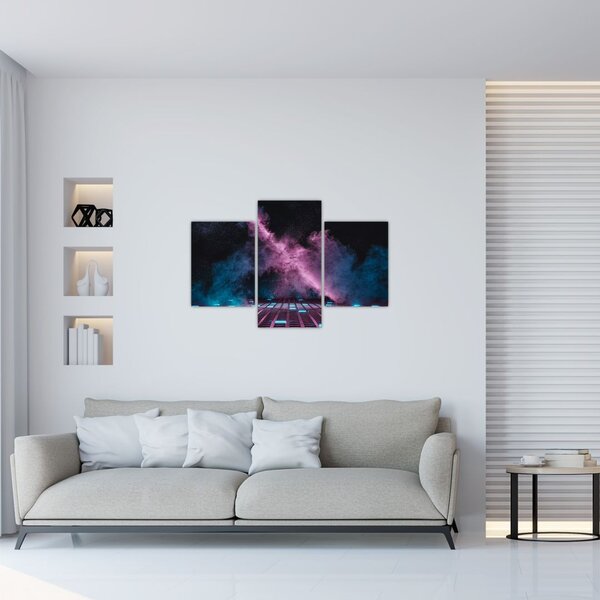 Tablou - Fum roz-albastru (90x60 cm)