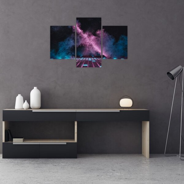 Tablou - Fum roz-albastru (90x60 cm)
