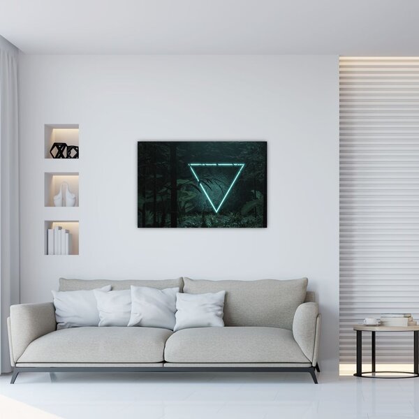 Tablou - Triunghi de neon în junglă (90x60 cm)