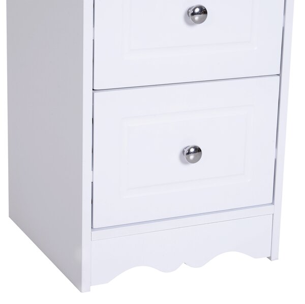 HOMCOM Comodă Baie Elegantă Lemn cu 3 Sertare Design Compact 29.8x29.8x68.5cm Alb | Aosom Romania