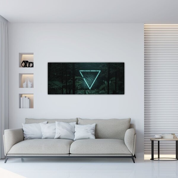 Tablou - Triunghi de neon în junglă (120x50 cm)