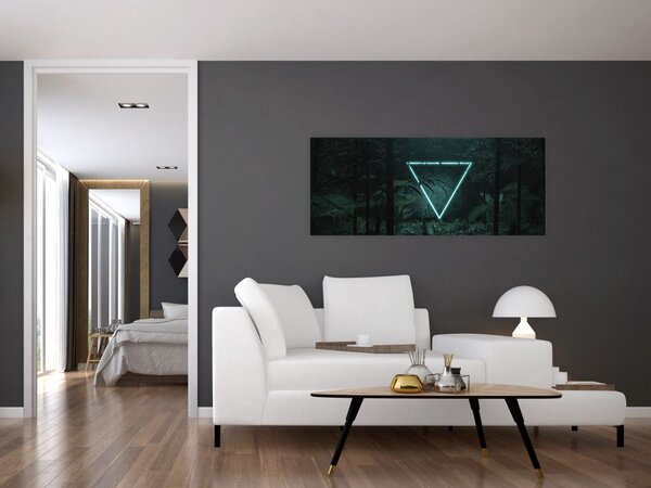 Tablou - Triunghi de neon în junglă (120x50 cm)