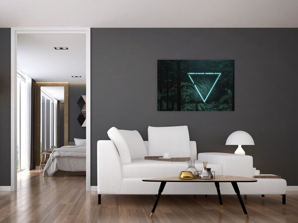 Tablou - Triunghi de neon în junglă (90x60 cm)