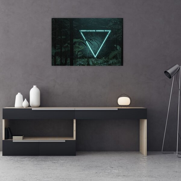 Tablou - Triunghi de neon în junglă (90x60 cm)
