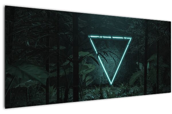 Tablou - Triunghi de neon în junglă (120x50 cm)